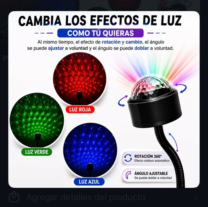 Luz LED Estrellada USB para Auto