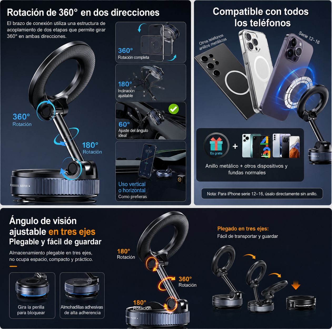 Soporte Magnético Plegable para Celular