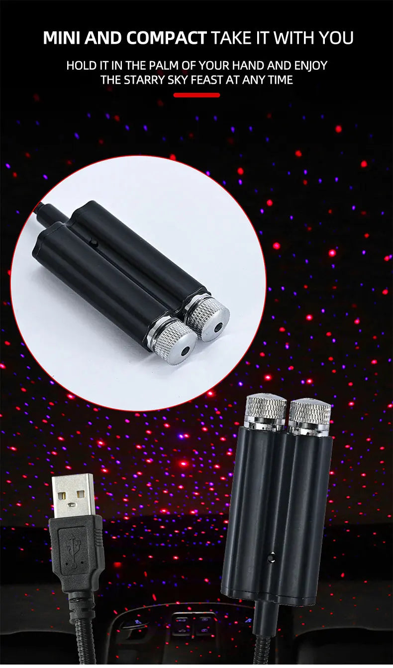 Luz Ambiental USB Estrella para Auto