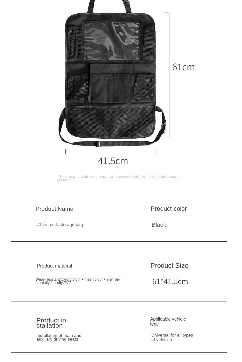 Organizador de Asiento para Auto con Soporte para Tablet