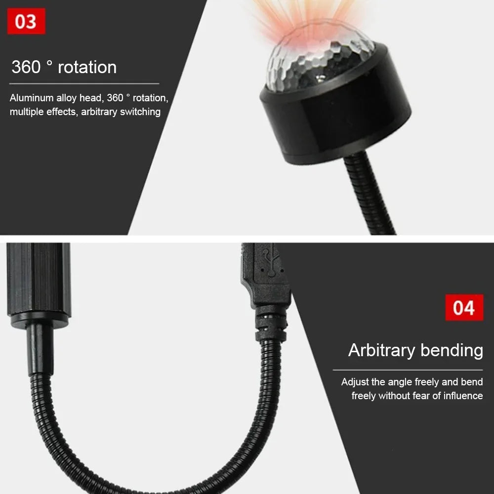 Luz LED Estrellada USB para Auto