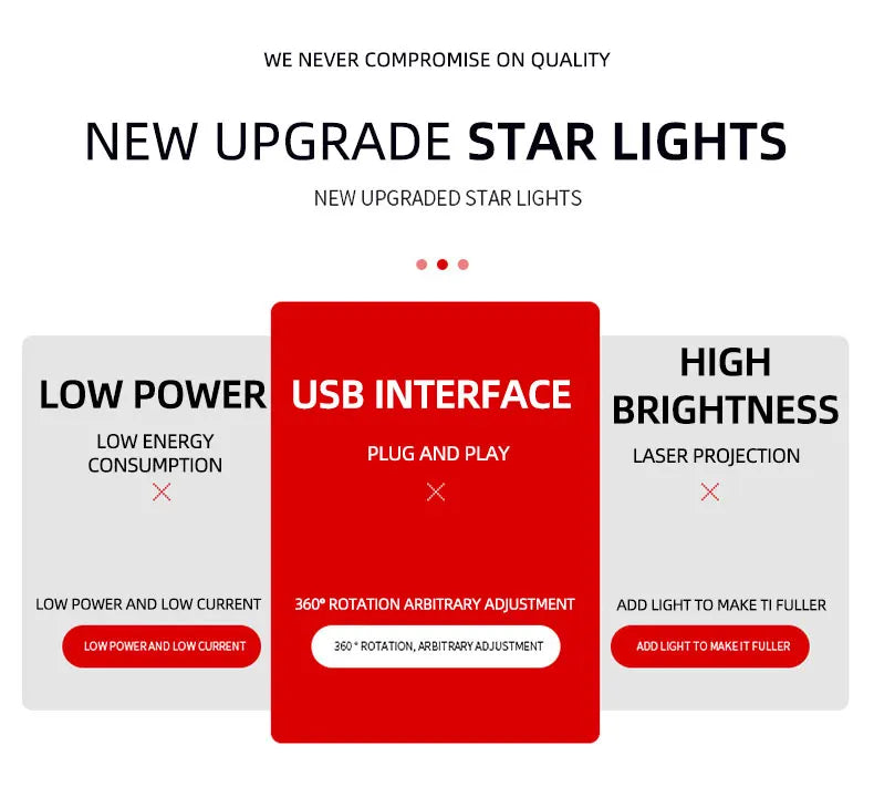 Luz Ambiental USB Estrella para Auto