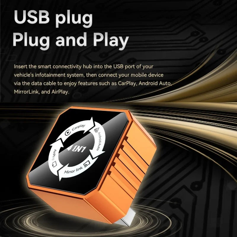 Adaptador CarPlay Inalámbrico 4 en 1