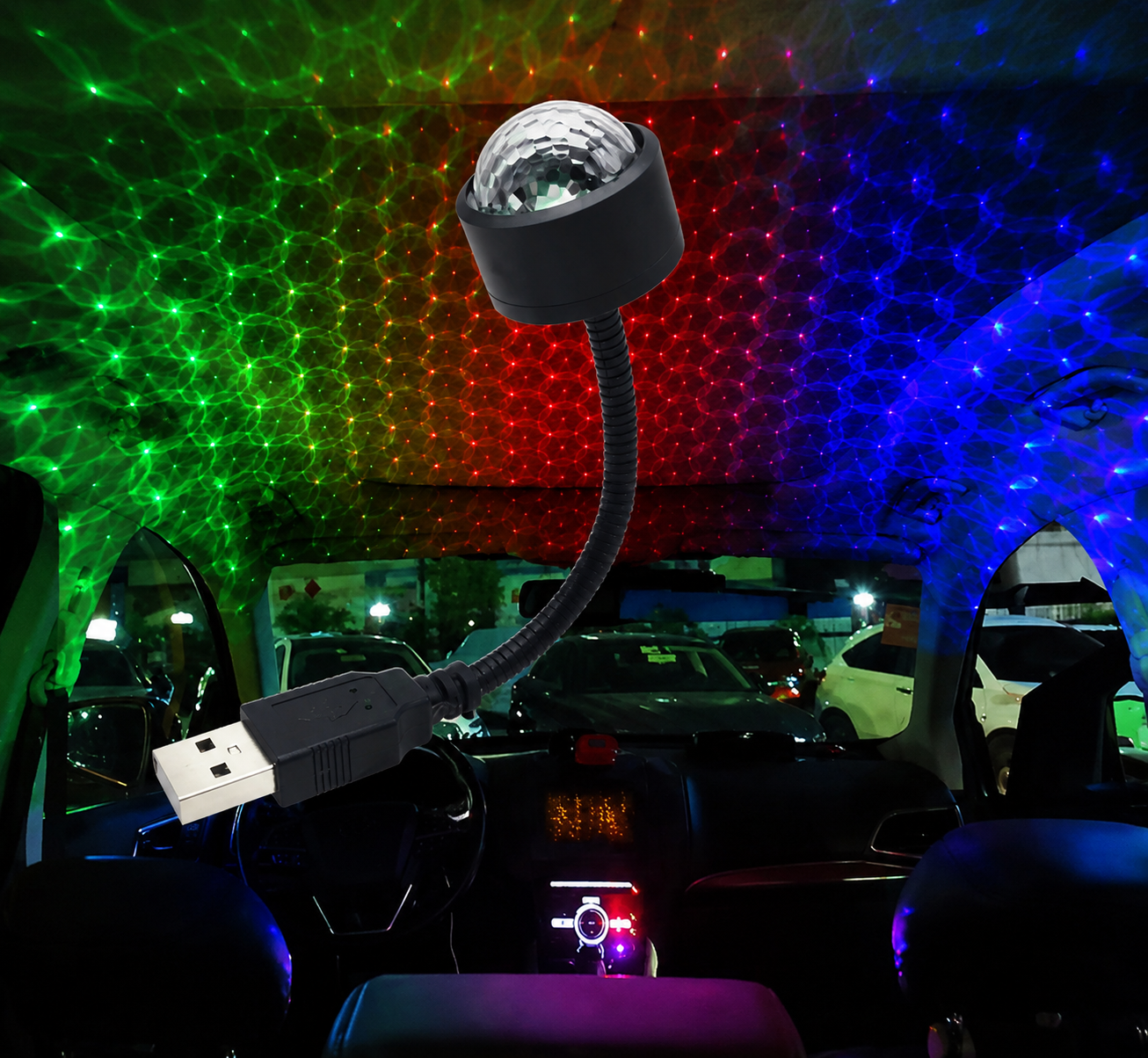 Luz LED Estrellada USB para Auto
